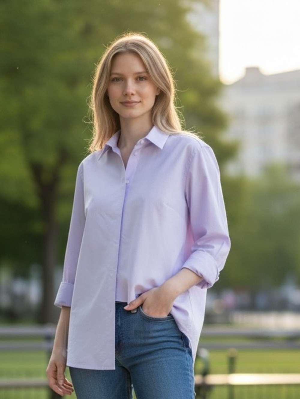 Pink Tartan Lavender/White Micro-Stripe Tailored Button Down